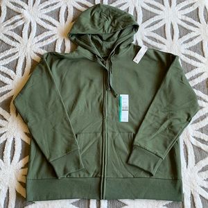 Time and Tru Green Zip Up Hoodie size XL